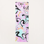 Blauw, zwart, roze marmer yogamat (Voorkant)