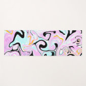 Blauw, zwart, roze marmer yogamat (Voorkant (horizontaal))