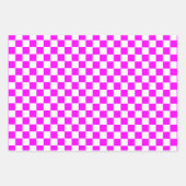 Blauw Zwart Roze Retro Chess Patroon Inpakpapier Vel (Voorkant 2)