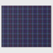 Blauw Zwart Roze Rood Tartan Plaid Cadeaupapier (Vlak)