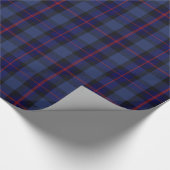 Blauw Zwart Roze Rood Tartan Plaid Cadeaupapier (Hoek)