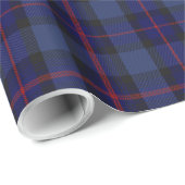 Blauw Zwart Roze Rood Tartan Plaid Cadeaupapier (Rol Hoek)