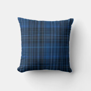 Blauw Zwart Rutpatroon Kussen