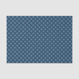Blauw Zwart Schaakbord Patroon Tissuepapier