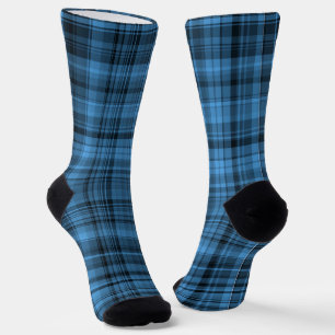 Blauw Zwart Schotse Ruitpatroon Sokken