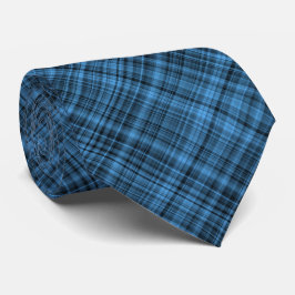 Blauw Zwart Schotse Ruitpatroon Stropdas