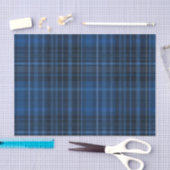 Blauw & Zwart Schotsgeruit Patroon Print Tissuepapier (Craft)