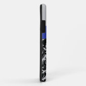 Blauw, zwart, Silver Damask iPhone 5 Hoesje (Achterkant/rechts)