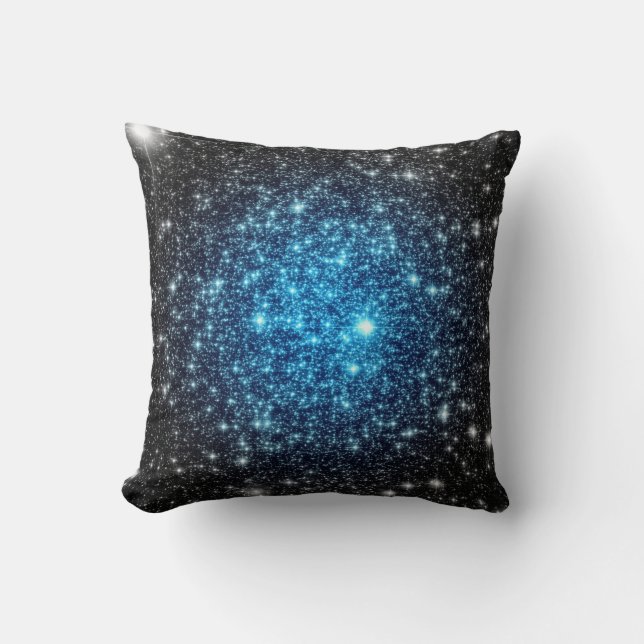 Blauw Zwart Sterren Kussen (Voorkant)