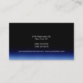 Blauw Zwart Stijlvol Monogram Visitekaartje (Achterkant)