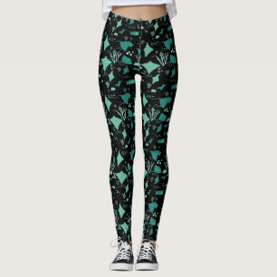 Blauw Zwart Stingray Manta Ray Ocean Theme Leggings
