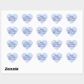 Blauw & Zwart Streep Sweet Sixteen Envelope Sticke Hart Sticker (Vel)