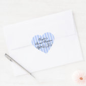 Blauw & Zwart Streep Sweet Sixteen Envelope Sticke Hart Sticker (Envelop)
