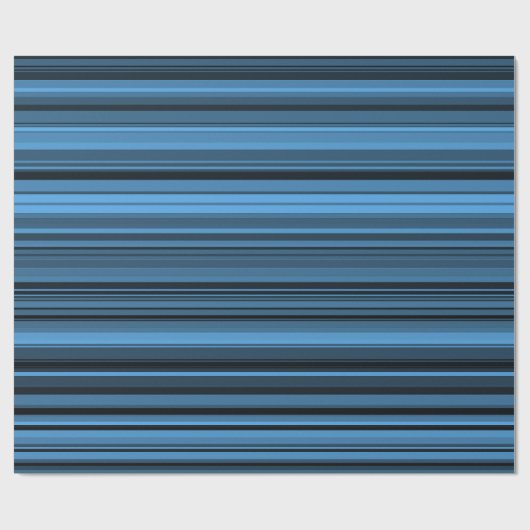 Blauw Zwart Strepen Cadeaupapier (Vlak)