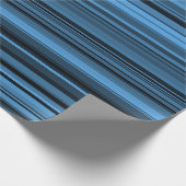Blauw Zwart Strepen Cadeaupapier (Hoek)