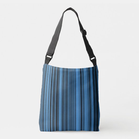 Blauw Zwart Strepen Crossbody Tas (Voorkant)