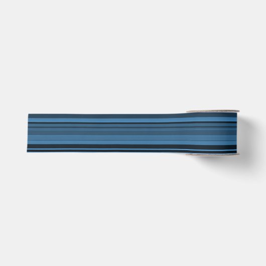 Blauw Zwart Strepen Grosgrain Lint (Voorkant)