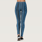 Blauw Zwart Strepen Leggings (Achterkant)