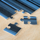 Blauw Zwart Strepen Legpuzzel (Zijkant)