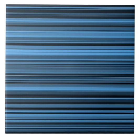 Blauw Zwart Strepen Tegeltje (Voorkant)