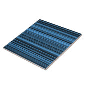 Blauw Zwart Strepen Tegeltje (Zijkant)