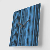 Blauw Zwart Strepen Vierkante Klok (Hoek)