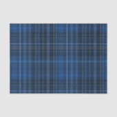 Blauw & Zwart Tartan Plaid Patroon Print Tissuepapier (Voorkant)