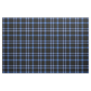 Blauw Zwart Tartan Schots Patroon Stof