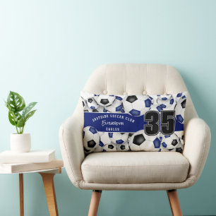 Blauw zwart team kleuren geschenken veel voetballe kussen