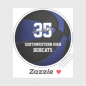 blauw zwart team kleuren jongens basketbal sticker (Vel)