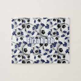 blauw zwart team kleuren jongens voetbal legpuzzel