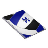 blauw zwart team kleuren jongens volleybal notitieboek (Rechterzijde)