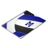 blauw zwart team kleuren jongens volleybal notitieboek (Linkerzijde)