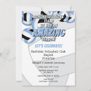 Blauw Zwart Team Kleuren Meisjes Jongens Volleybal Kaart