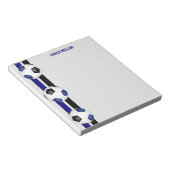 Blauw Zwart Team Kleuren voetbal coach Custom Notitieblok (Schuin)