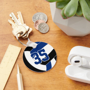 blauw zwart team kleuren volleybal speler sleutelhanger