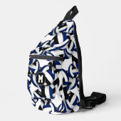 Blauw Zwart Team Kleuren Volleyballen Monogrammed Sling Bag (Rechterhoek)
