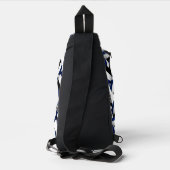 Blauw Zwart Team Kleuren Volleyballen Monogrammed Sling Bag (Achterkant)