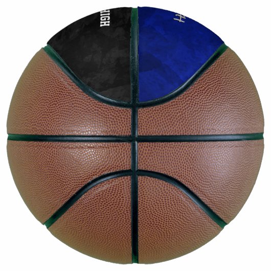 Blauw Zwart Team Naam Einde van het seizoen Cadeau Basketbal (Rechts)