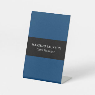 Blauw Zwart Trendy Eenvoudig Minimalistisch Profes Reclamebord Met Voetstuk