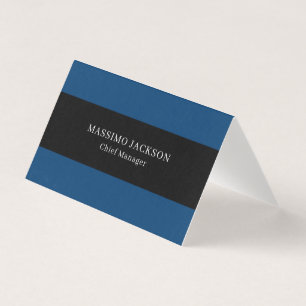 Blauw Zwart Trendy Eenvoudig Minimalistisch Profes Visitekaartje