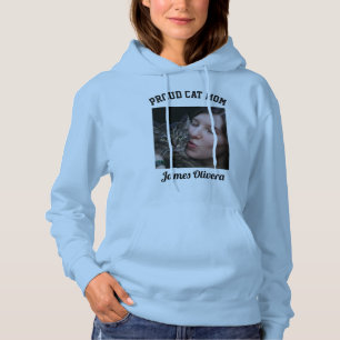 Blauw Zwart Trots Kat Moeder Aangepaste Familie Hu Hoodie