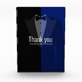 Blauw/zwart tuxedo bachelor partijfotoblok fotoblokken (Voorkant)