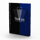 Blauw/zwart tuxedo bachelor partijfotoblok fotoblokken (Rechts)