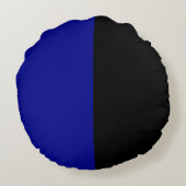 Blauw Zwart Twee kleuren Tone Half Split Rond Kussen (Achterkant)