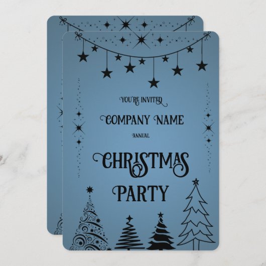 Blauw & Zwart Vakantie Kaart (Voorkant / Achterkant)