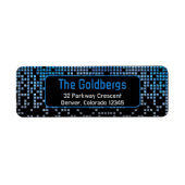 Blauw Zwart Video Game Gamer Bar Mitzvah Adres Etiket (Voorkant)