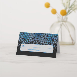 Blauw Zwart Video Game Gamer Bar Mitzvah Adres Plaatskaartje