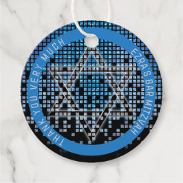 Blauw Zwart Videogame Gamer Bar Mitzvah Bedankjes Labels