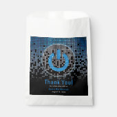 Blauw Zwart Videogame Gamer Bar Mitzvah Bedankzakje (Voorkant)